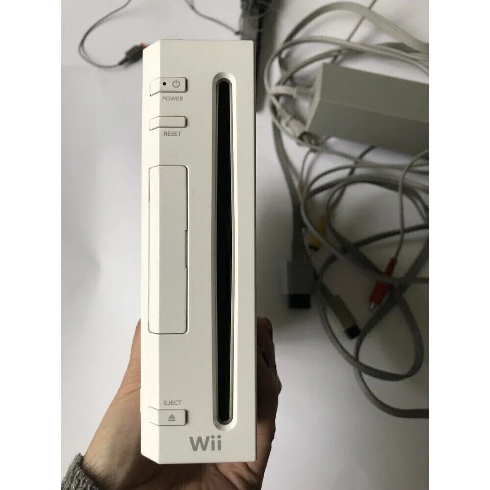 Nintendo Wii Gaming Console, Sensor +Cords White RVL-001(USA)